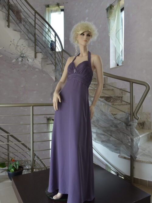 BG0037 - Abito Lungo Venus Bridal Colore Viola Scuro Taglia 44