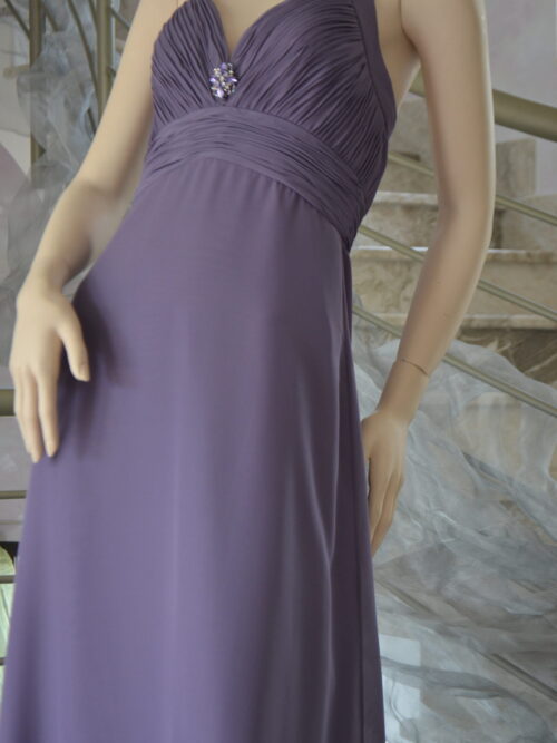 BG0037 - Abito Lungo Venus Bridal Colore Viola Scuro Taglia 44