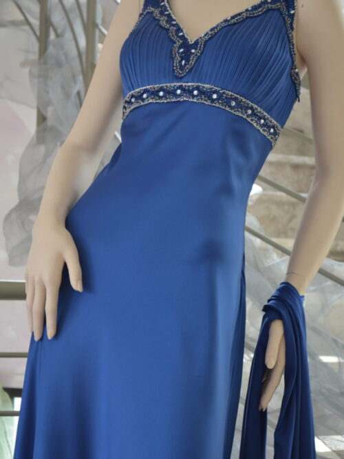 BG0050 - Abito Lungo Musani Colore Blu Taglia 46