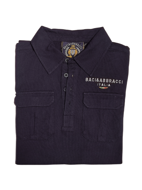 BG0167 - Polo Uomo Baci & Abbracci Colore Nero