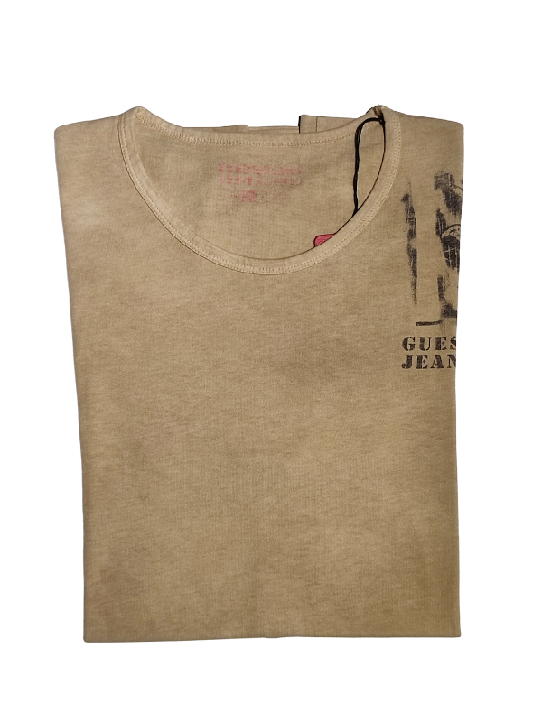 BG0187 - T-Shirt Uomo Guess Jeans Colore Sabbia Taglia XL