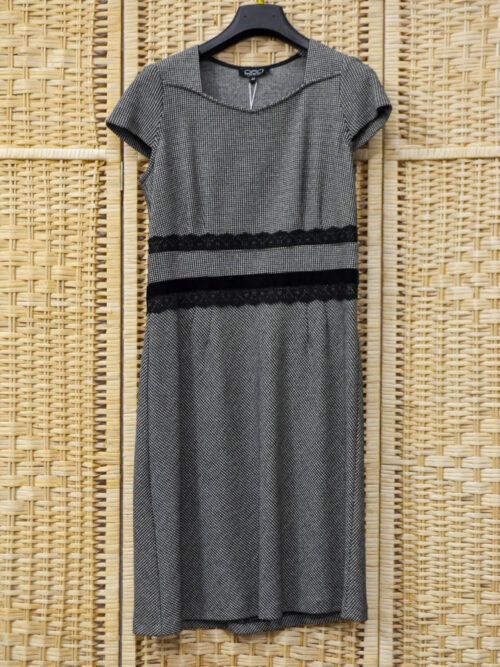 BG0308 - Abito Donna Corto Peg Moda Colore Bianco | Nero Taglia 44